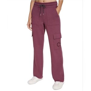 $60 Calvin Klein Womens Active Embroidered-Logo Pants